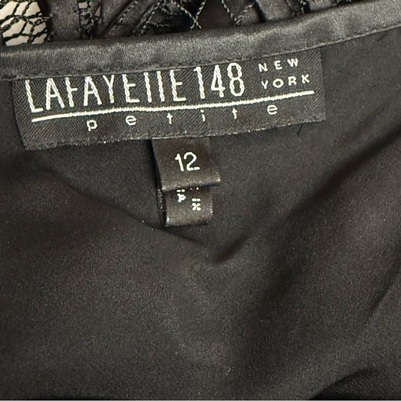 Lafayette 148 Witchy Black Skirt Size 12P 100% Silk Lace Embroidered Whimsigoth - Picture 4 of 11